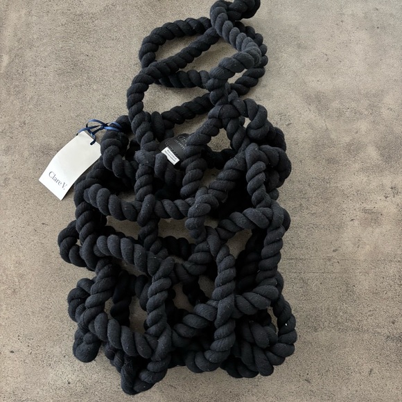 Clare V Black Sandy Knotted Rope Tote Bag - Picture 1 of 3